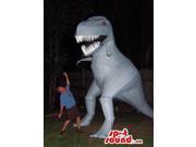 Grey Giant T Rex Dinosaur Creature Air Filled Canadian SpotSound Mascot