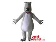 Cool Grey And White Large Dog Canadian SpotSound Mascot With A Large Head