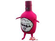 Pink Wine Bottle Plush Canadian SpotSound Mascot With Brand Name And No Face
