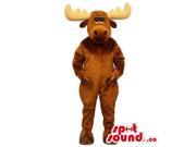 Customised All Brown Moose Animal Canadian SpotSound Mascot With Large Horns