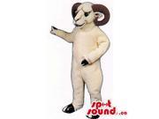 Customised White Moose Animal Canadian SpotSound Mascot With Curved Brown Horns
