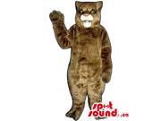 All Brown Wildcat Animal Canadian SpotSound Mascot With White Mouth
