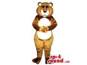 Customised Brown Bear Forest Canadian SpotSound Mascot With Round White Belly