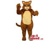 Customised Brown Cat Animal Canadian SpotSound Mascot With Beige Belly