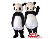 Customised All Panda Bears Animal Couple Plush Canadian SpotSound Mascots