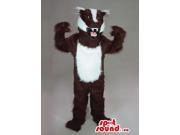 Great Woolly Angry Brown And White Skunk Plush Canadian SpotSound Mascot