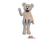 All White Bear Plush Canadian SpotSound Mascot With A Snack Seller Colourful Box