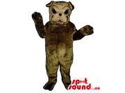 Customised All Brown Bulldog Canadian SpotSound Mascot With Angry Face