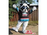 Cute Panda Bear Forest Plush Canadian SpotSound Mascot Dressed In Sports Shirt