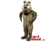 Customised Grey Dog Pet Canadian SpotSound Mascot With Visible White Fangs