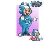 Customised Astronaut Canadian SpotSound Mascot In Blue And White Suit And A Logo