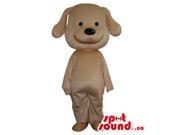 Cute Cartoon White Dog Plush Canadian SpotSound Mascot With A Large Smile