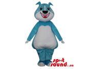 Cute Cartoon Blue Dog Plush Canadian SpotSound Mascot With A Large Smile