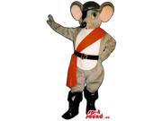 Grey Mouse Animal Plush Canadian SpotSound Mascot Dressed In Pirate Gadgets