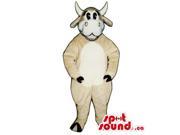 Customised Cow Canadian SpotSound Mascot In Beige With White Belly And Face
