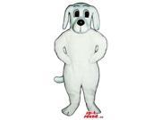Cute Customised Cute All White Dog Plush Canadian SpotSound Mascot With Black Nose