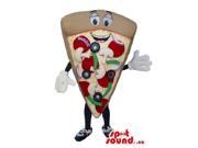 Pizza Slice Food Plush Canadian SpotSound Mascot With Mushroom And A Peculiar Face