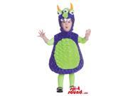 Cute Green And Purple Alien Toddler Size Plush Costume