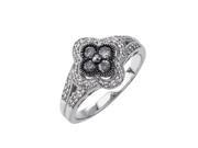 Diamond Clover Ring in Sterling Silver 0.50 carats H I I2 and Grey Diamonds