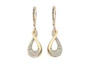 Diamond Drop Earrings in 10k Yellow Gold with Lever back 0.18 carats