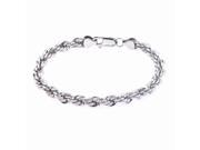 Men s Rope Chain Bracelet in Stainless Steel 8.5 inches
