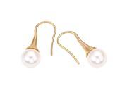 18K Gold Plated Stainless Steel White Pearl Drop Earrings