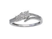 Diamond Two stone Promise Ring in Sterling Silver 0.20cts IJ I2 I3