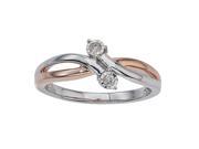 Diamond Two Stone Promise Ring in Sterling Silver 0.05cts IJ I2 I3
