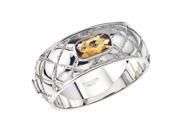 Sterling Silver Citrine Quilted Bangle