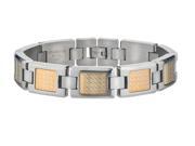 Men s Yellow Gold Accent Stainless Steel Bracelet