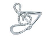 Treble Diamond Ring in Sterling Silver 0.15cts