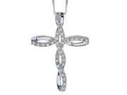 Diamond Cross Necklace 1 4 ct tw in Sterling Silver