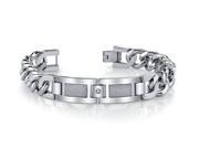 Men s ID Bracelet with Accent Stainless Steel