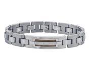 Men s Tungsten and Stainless Steel Diamond Bracelet 0.10 carats HI I2