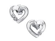 Diamond Accent Heart Earrings in 10k White Gold