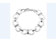 Infinity Ceramic and Diamond Bracelet in Sterling Silver 0.10 cts H I I2