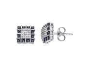 Diamond Square Stud Earrings in Sterling Silver 0.25 carats H I I3