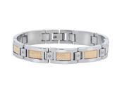 Men s Diamond Bracelet with 18k Yellow Gold Accent 0.12cts H I I3