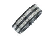 Men s Diamond Double Row Band in Ceramic and Stainless Steel 0.20 carats H I I3