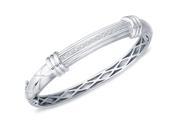 Diamond Solid Cuffed Bangle in Sterling Silver 0.05 carats H I I3