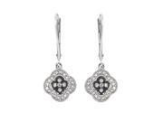 Diamond Dangle Earrings on Leverback in Sterling Silver 0.25 cts H I I2