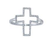 Diamond Cross Ring in Sterling Silver 0.20cts