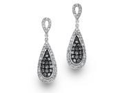 Diamond Drop Earrings in Sterling Silver 0.75 carats H I I2 and Grey Diamonds