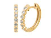 Diamond Small Hoops in 10k Yellow Gold 0.16 carats