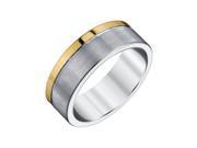 Men s 8mm Tungsten Band with Yellow Accent