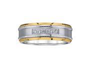 Men s Diamond Tungsten Band with Yellow Edge 0.12cts