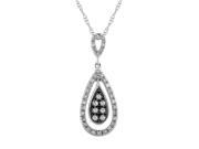 Diamond Drop Pendant in Sterling Silver 0.25cts