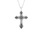 Diamond Cross Pendant in Sterling Silver 0.25 carats