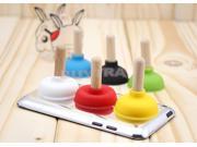 Lot 6 pcs Plunger Holder Sucker Toilet Shape Wood Stand For Cell Phone iPhone