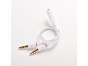 3.5mm Y Splitter Cable Female to Dual Male Earphone Mic Audio Converter